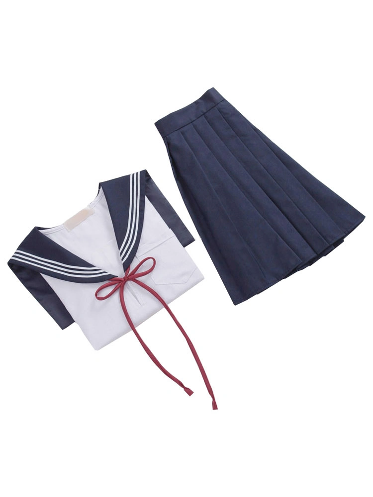 Halloween Carnaval Uniforme Escolar Algodón Del Poliester Blanco Con Pañuelo&con Falda&con Top 5 Halloween Carnaval Uniforme Escolar Algodón Del Poliester Blanco Con Pañuelo&con Falda&con Top - Imagen 3