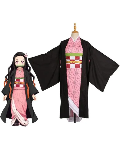Halloween Disfraz Carnaval Anime Japonés Cosplay Demon Slayer Kimetsu No Yaiba Kamado Nezuko Rosado Traje De Cosplay Halloween Carnaval -Halloween Ventas 201905231700158118043