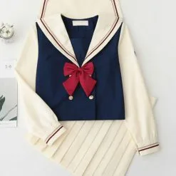 Halloween Carnaval Uniforme Escolar Uniforme Escolar Traje Albaricoque Lazos De Poliéster Mercancía De Anime -Halloween Ventas 201912021839546442887