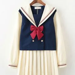 Halloween Carnaval Uniforme Escolar Uniforme Escolar Traje Albaricoque Lazos De Poliéster Mercancía De Anime