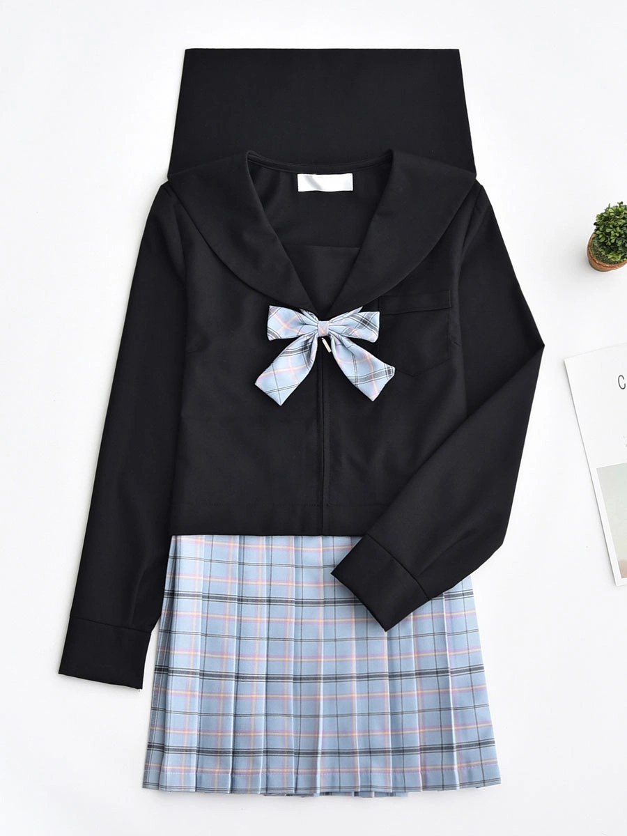 Halloween Carnaval Traje De Uniforme Escolar Uniforme Escolar Arcos De Poliéster Azul Marino Oscuro Artículos De Anime 5 Halloween Carnaval Traje De Uniforme Escolar Uniforme Escolar Arcos De Poliéster Azul Marino Oscuro Artículos De Anime - Imagen 3