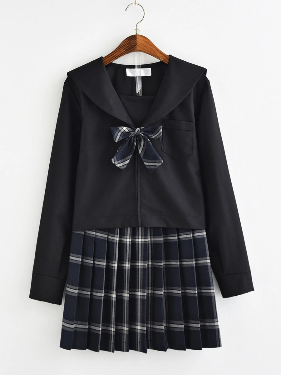 Halloween Carnaval Traje De Uniforme Escolar Uniforme Escolar Arcos De Poliéster Azul Marino Oscuro Artículos De Anime 6 Halloween Carnaval Traje De Uniforme Escolar Uniforme Escolar Arcos De Poliéster Azul Marino Oscuro Artículos De Anime - Imagen 4