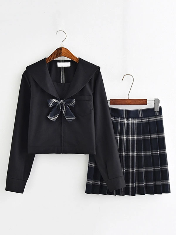 Halloween Carnaval Traje De Uniforme Escolar Uniforme Escolar Arcos De Poliéster Azul Marino Oscuro Artículos De Anime 3 Halloween Carnaval Traje De Uniforme Escolar Uniforme Escolar Arcos De Poliéster Azul Marino Oscuro Artículos De Anime