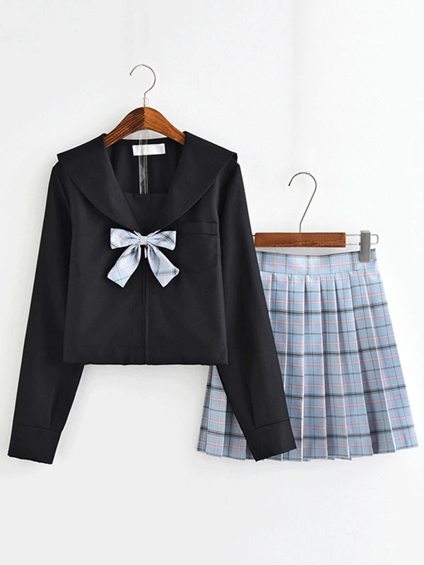 Halloween Carnaval Traje De Uniforme Escolar Uniforme Escolar Arcos De Poliéster Azul Marino Oscuro Artículos De Anime 4 Halloween Carnaval Traje De Uniforme Escolar Uniforme Escolar Arcos De Poliéster Azul Marino Oscuro Artículos De Anime - Imagen 2