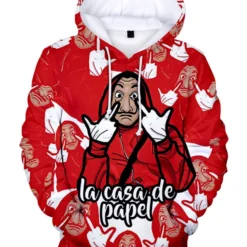 Halloween Money Heist Sudadera Con Capucha Dali Red La Casa De Papel Sudadera Con Capucha Y Estampado
