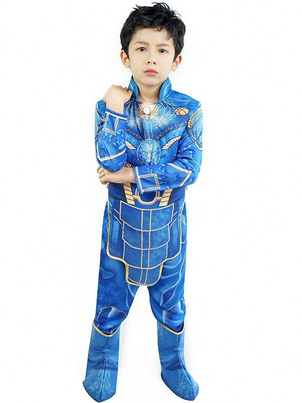 Niños Halloween Cosplay Azul Pantalones Calzado Poliéster Conjunto Niños Cosplay Disfraces 3 Niños Halloween Cosplay Azul Pantalones Calzado Poliéster Conjunto Niños Cosplay Disfraces