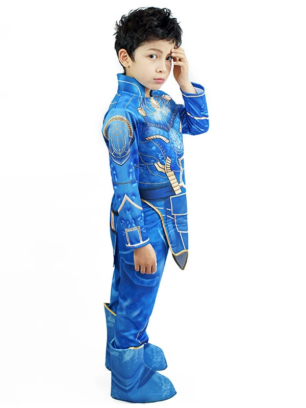 Niños Halloween Cosplay Azul Pantalones Calzado Poliéster Conjunto Niños Cosplay Disfraces 4 Niños Halloween Cosplay Azul Pantalones Calzado Poliéster Conjunto Niños Cosplay Disfraces - Imagen 2