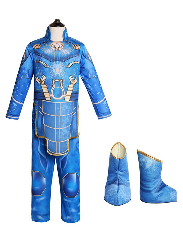 Niños Halloween Cosplay Azul Pantalones Calzado Poliéster Conjunto Niños Cosplay Disfraces 6 Niños Halloween Cosplay Azul Pantalones Calzado Poliéster Conjunto Niños Cosplay Disfraces - Imagen 4