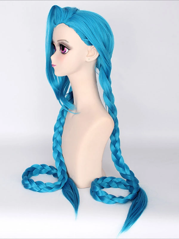 League Of Legends Jinx 's Pelucas Azules Juego De Halloween Disfraces De Cosplay 3 League Of Legends Jinx 's Pelucas Azules Juego De Halloween Disfraces De Cosplay