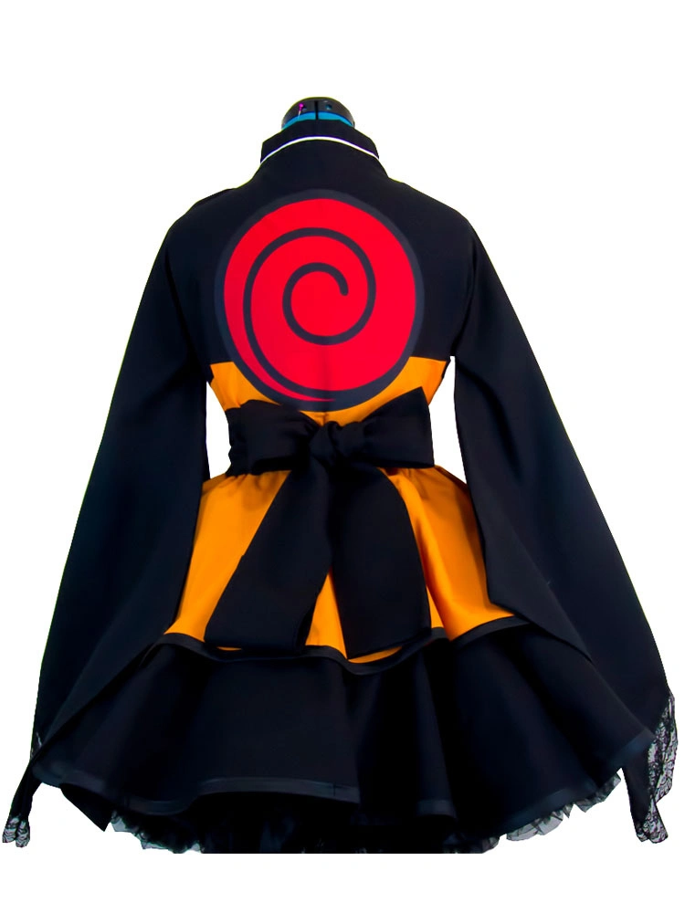 Halloween Vestido De Lolita Kimono Naruto Uzumaki Naruto Cosplay Traje Chica Versión 4 Halloween Vestido De Lolita Kimono Naruto Uzumaki Naruto Cosplay Traje Chica Versión - Imagen 2