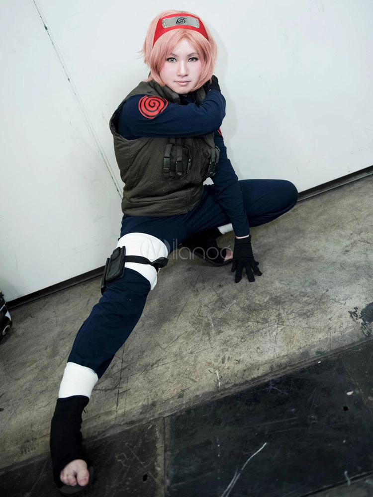 Halloween Naruto Haruno Sakura Traje De Cosplay De Chunin Escuela Uniforme De La Muchacha 4 Halloween Naruto Haruno Sakura Traje De Cosplay De Chunin Escuela Uniforme De La Muchacha - Imagen 2