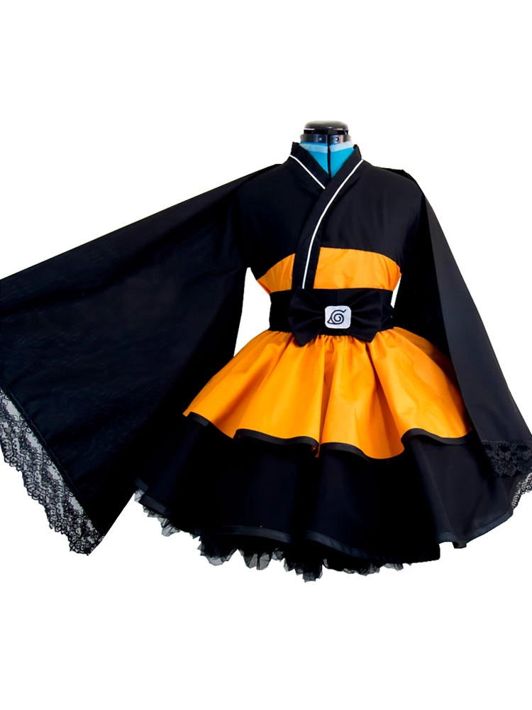 Halloween Vestido De Lolita Kimono Naruto Uzumaki Naruto Cosplay Traje Chica Versión 3 Halloween Vestido De Lolita Kimono Naruto Uzumaki Naruto Cosplay Traje Chica Versión