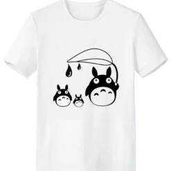 Halloween Totoro Blanco Impresión Anime Sintético Moda Camiseta