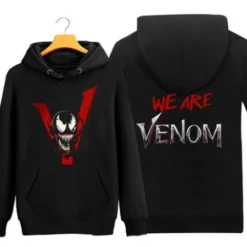 Venom Hoodie 2023 Movie Marvel Comics WE ARE VENOM Cosplay Black Hoodie Halloween