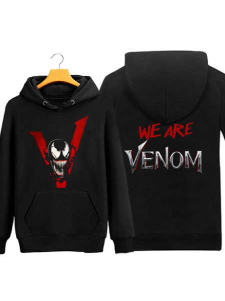 Venom Hoodie 2023 Movie Marvel Comics WE ARE VENOM Cosplay Black Hoodie Halloween 3 Venom Hoodie 2023 Movie Marvel Comics WE ARE VENOM Cosplay Black Hoodie Halloween