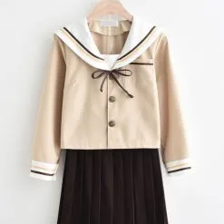 Halloween Carnaval Disfraz De Chicas 2023 Uniforme Escolar Beige Anime Japonés Kawaii