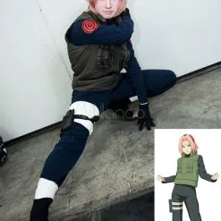 Halloween Naruto Haruno Sakura Traje De Cosplay De Chunin Escuela Uniforme De La Muchacha