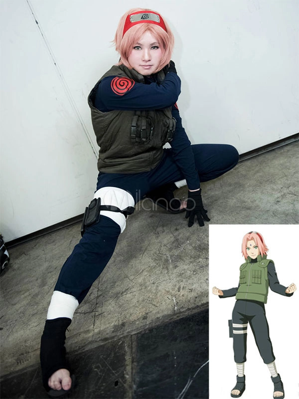 Halloween Naruto Haruno Sakura Traje De Cosplay De Chunin Escuela Uniforme De La Muchacha 3 Halloween Naruto Haruno Sakura Traje De Cosplay De Chunin Escuela Uniforme De La Muchacha