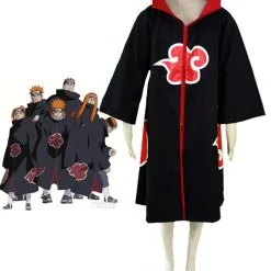 Disfraz De Cosplay De Halloween Con Capa De Akatsuki De Naruto