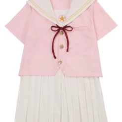 Halloween Carnaval Uniforme Escolar Algodón Del Poliester Rosa Con Pañuelo&con Falda&con Top